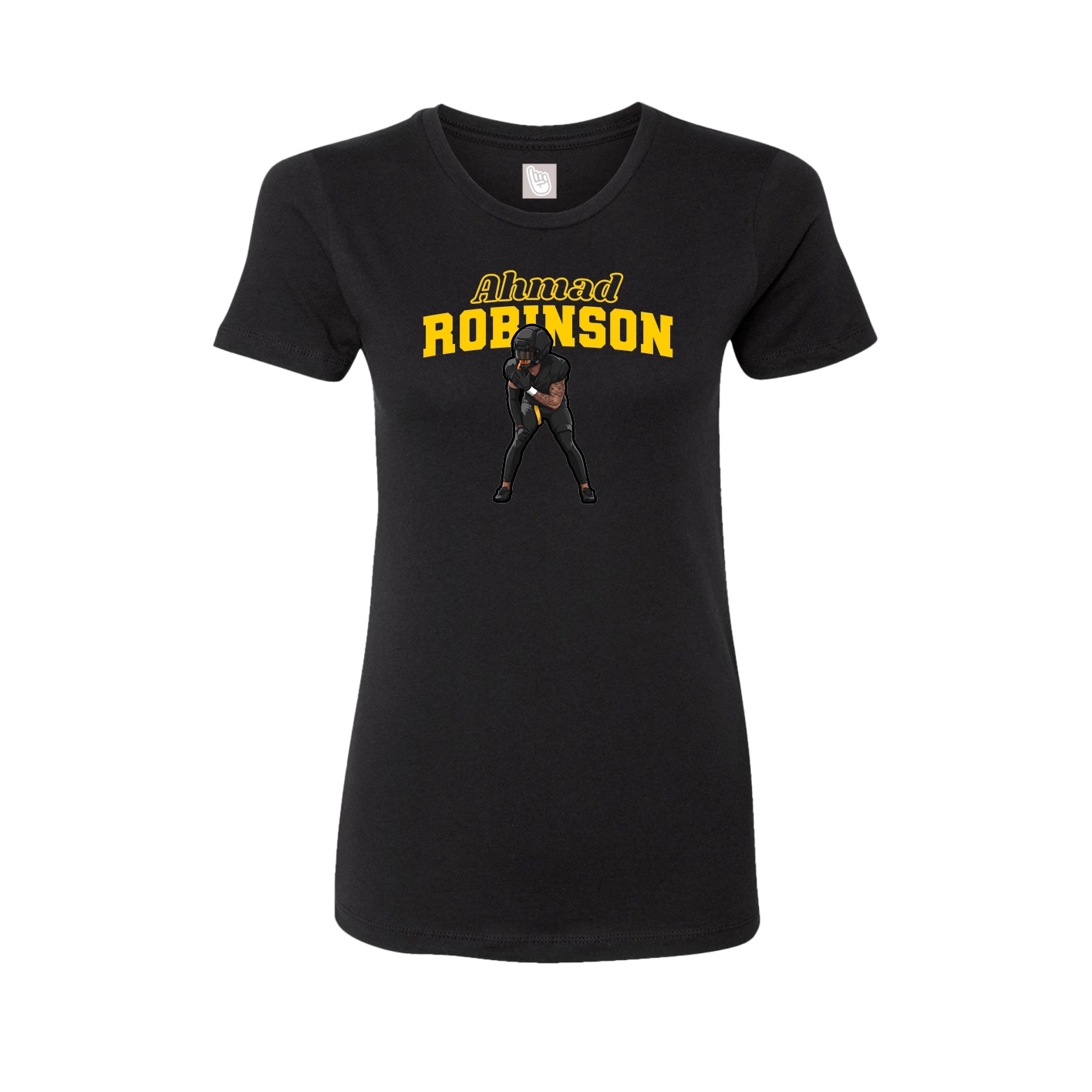Fitted Women's Tee — Name Arch in Black