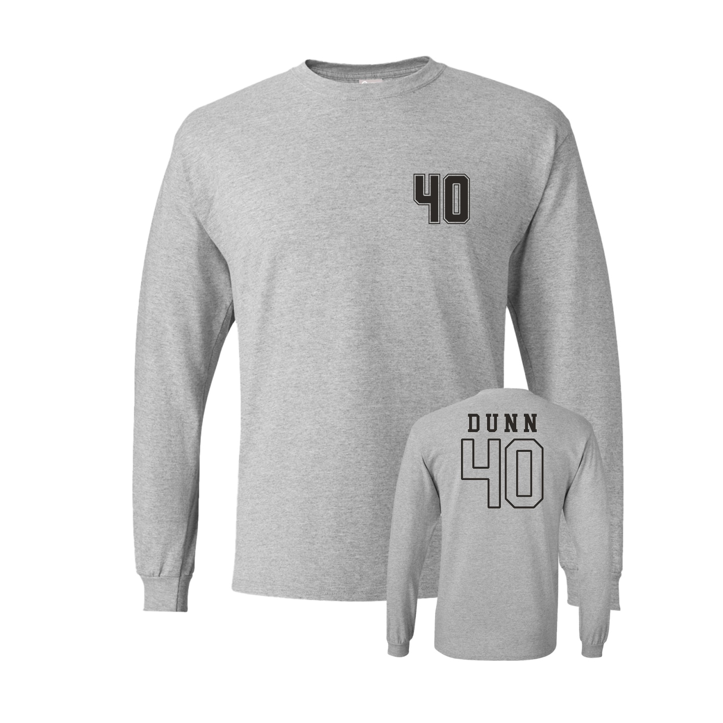 Long Sleeve Tee — Chest Back in Grey