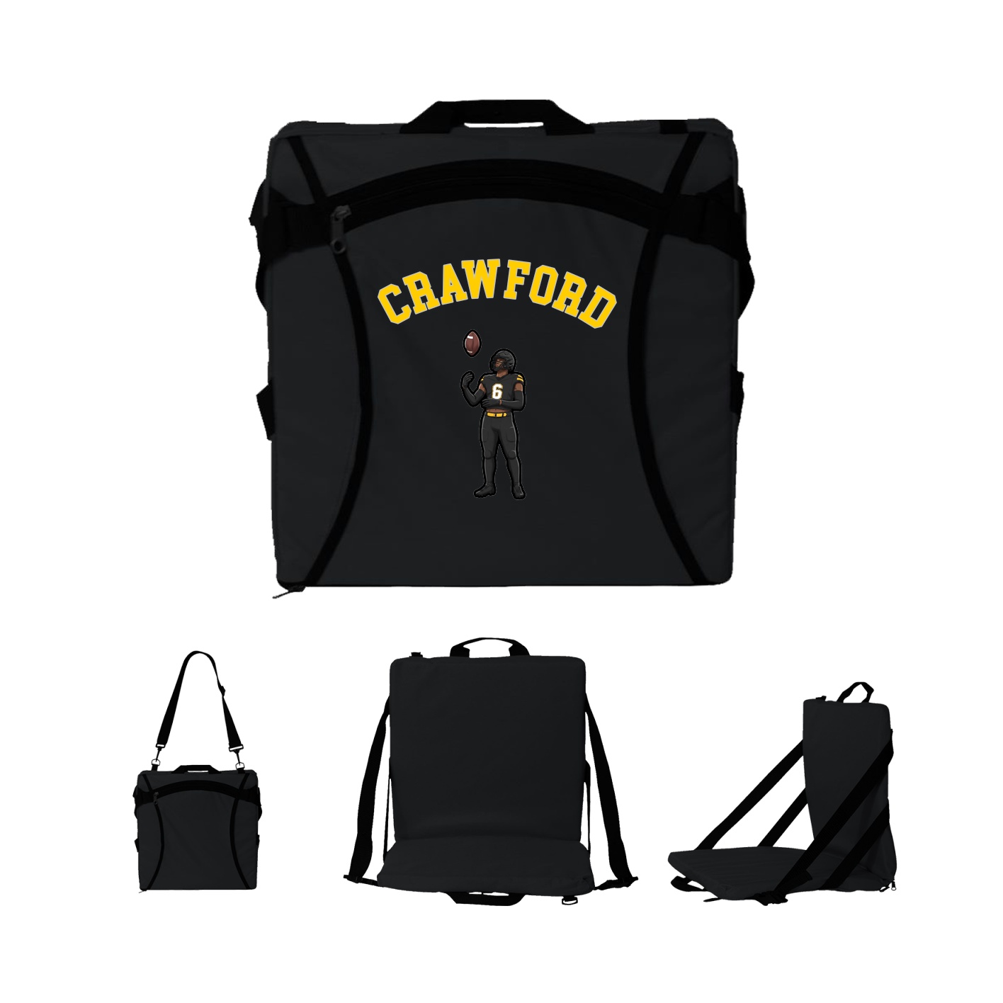 Folding Stadium Seat — Shirsey Arch in Black