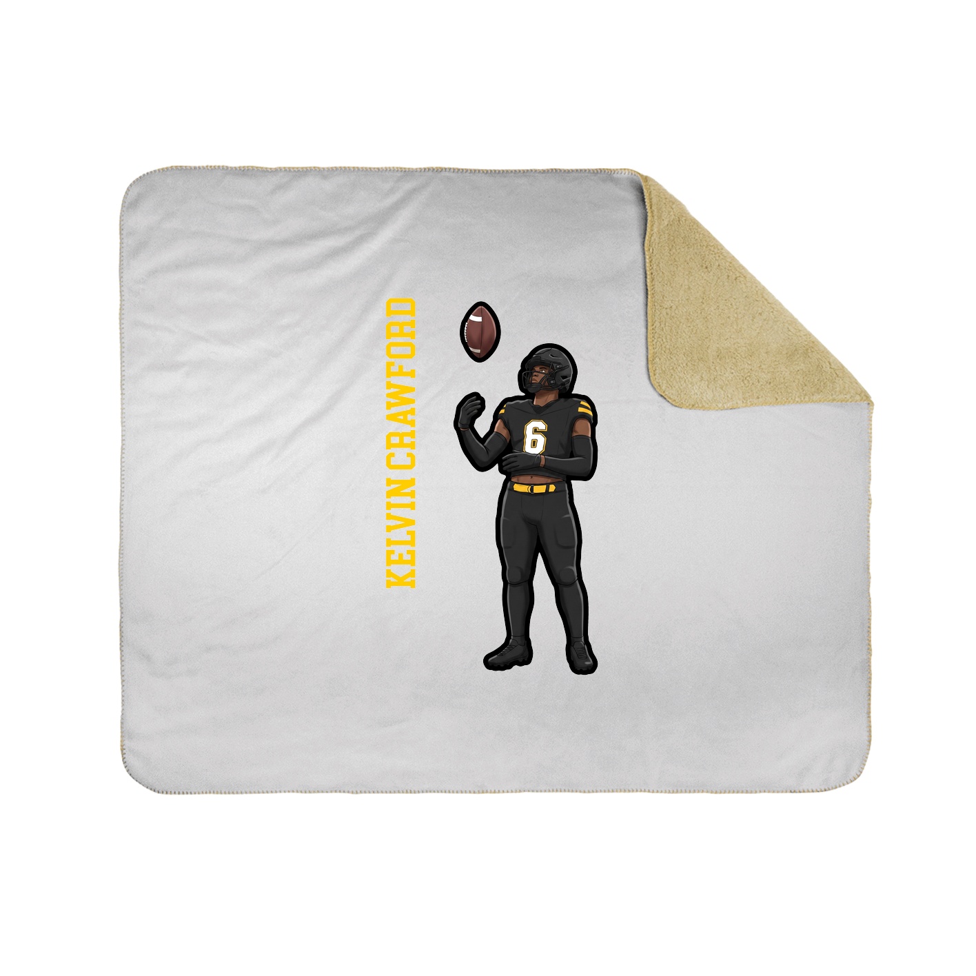 Throw Blanket — Name Vertical in White
