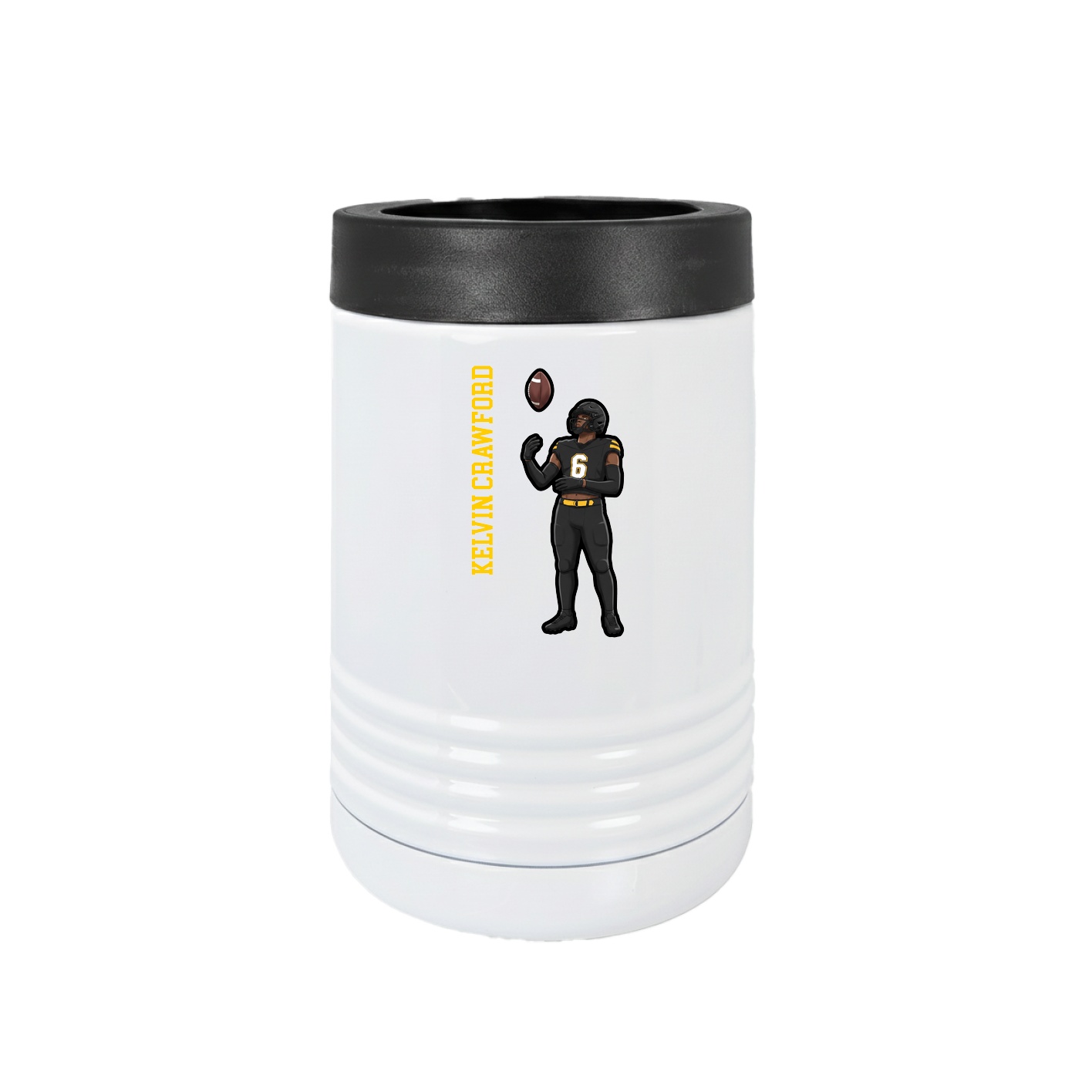 Beverage Holder — Name Vertical in White