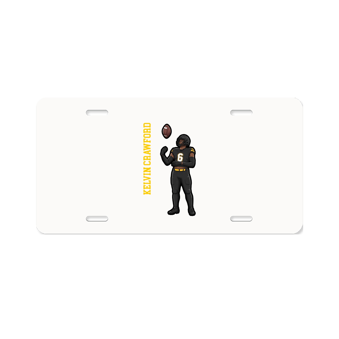 License Plate — Name Vertical in Classic