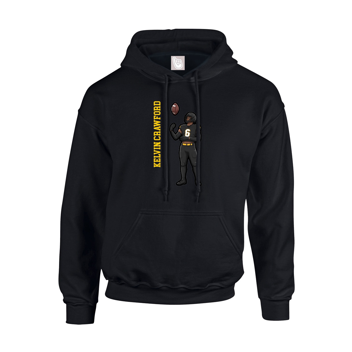 Hoodie — Name Vertical in Black