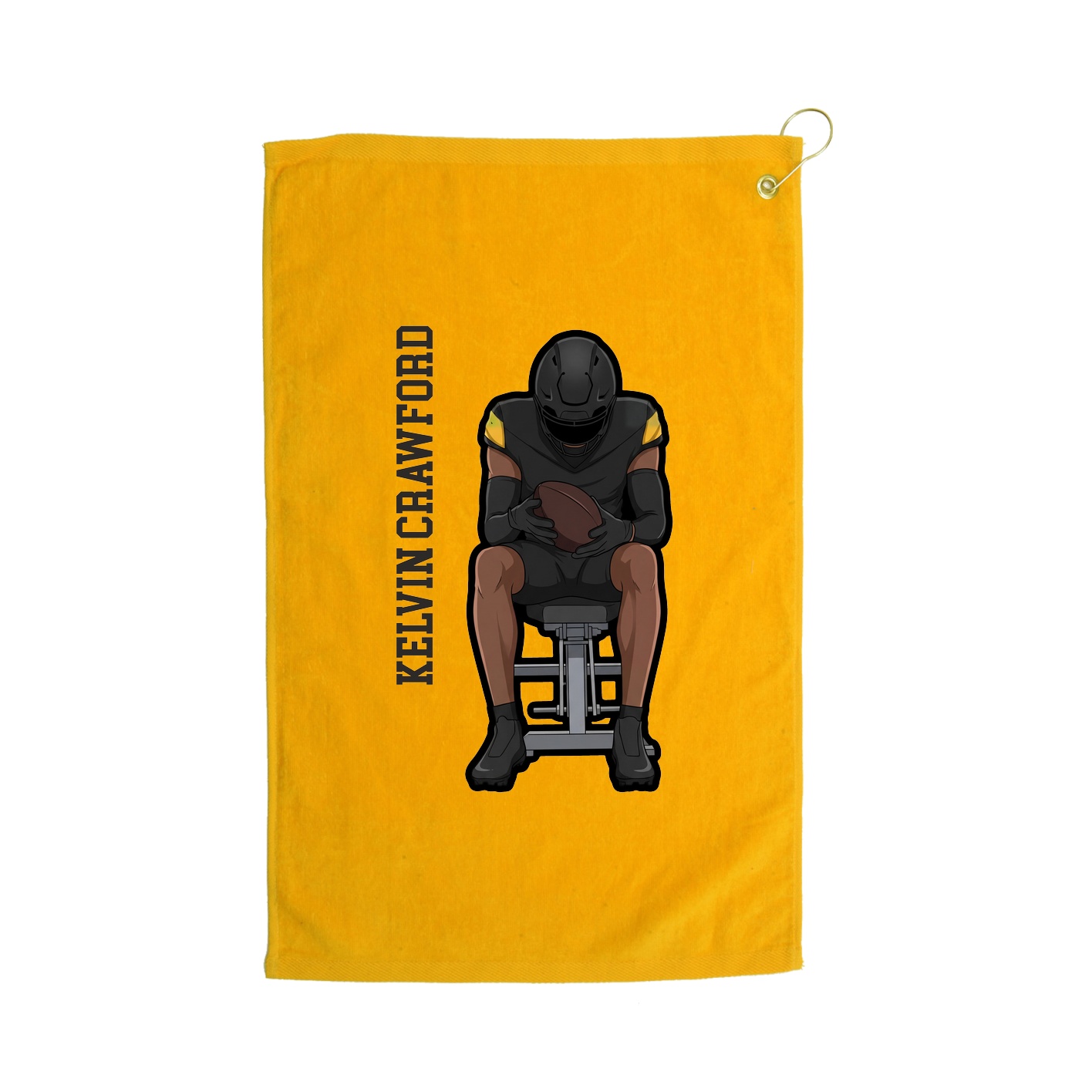 Golf Towel — Name Vertical in Gold