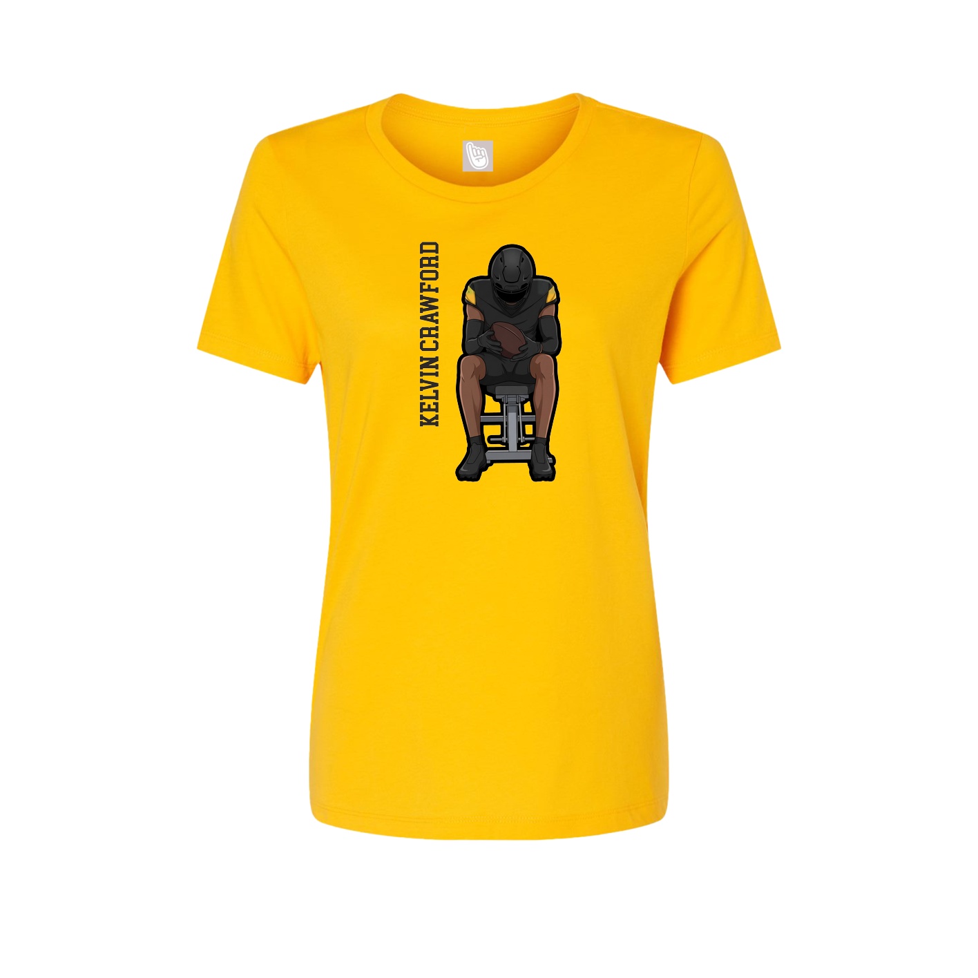 Womens Tee — Name Vertical in Gold