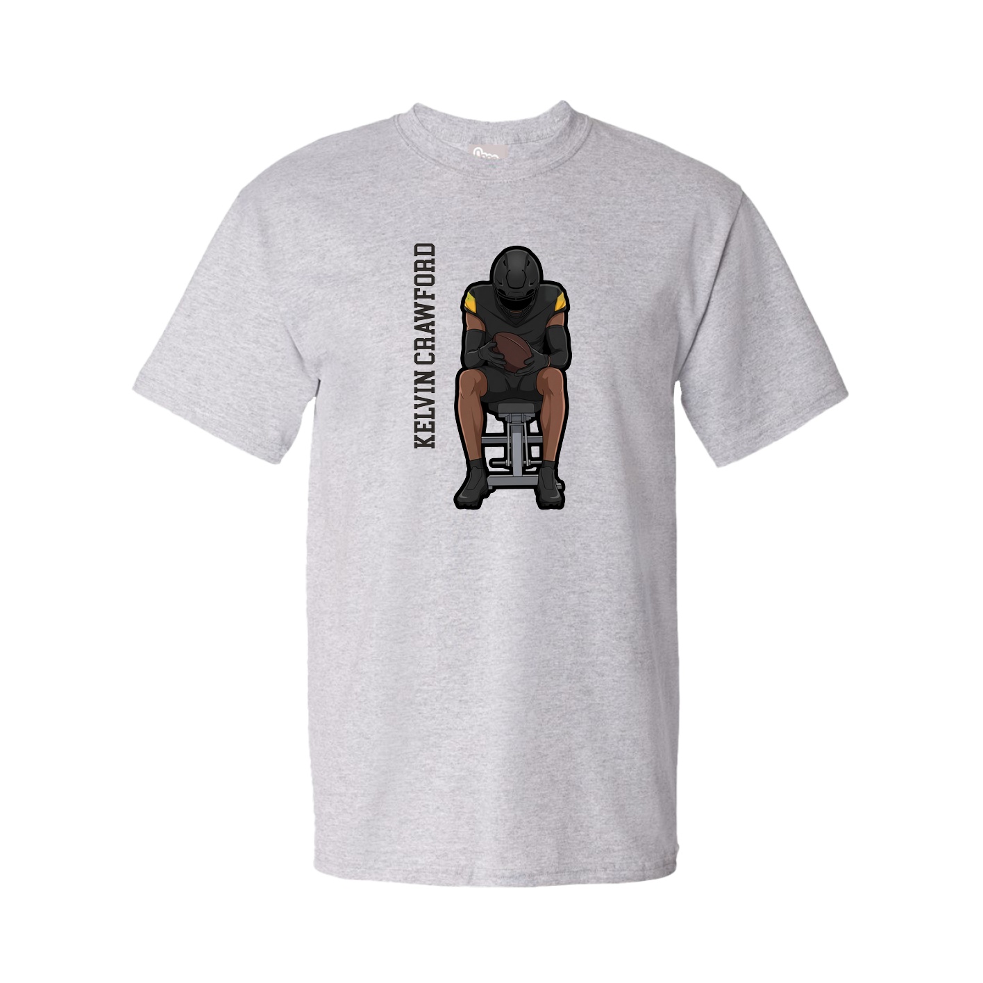 Youth Tee — Name Vertical in Grey