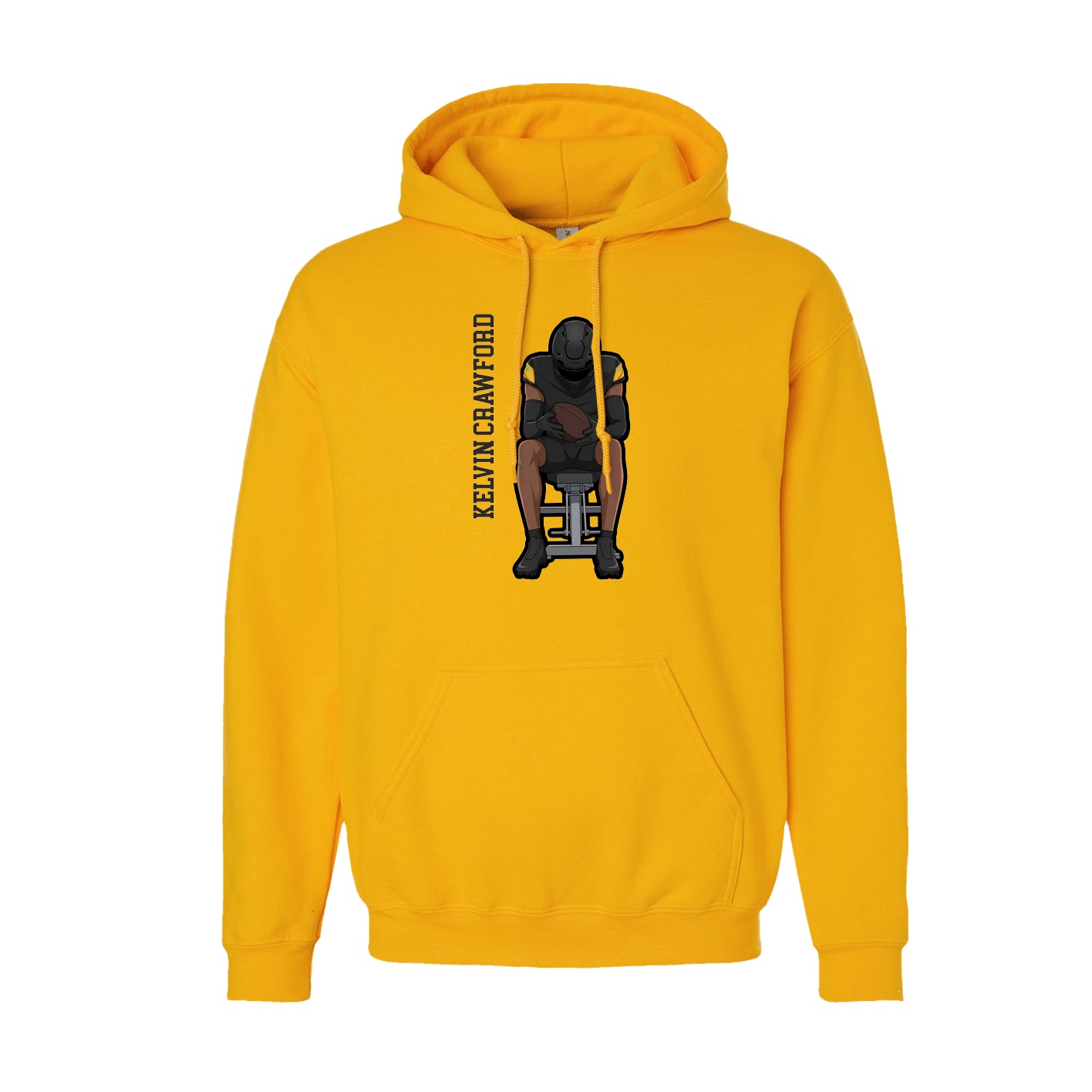 Youth Hoodie — Name Vertical in Gold