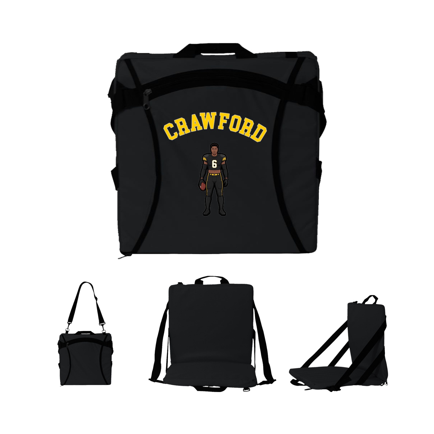 Folding Stadium Seat — Shirsey Arch in Black