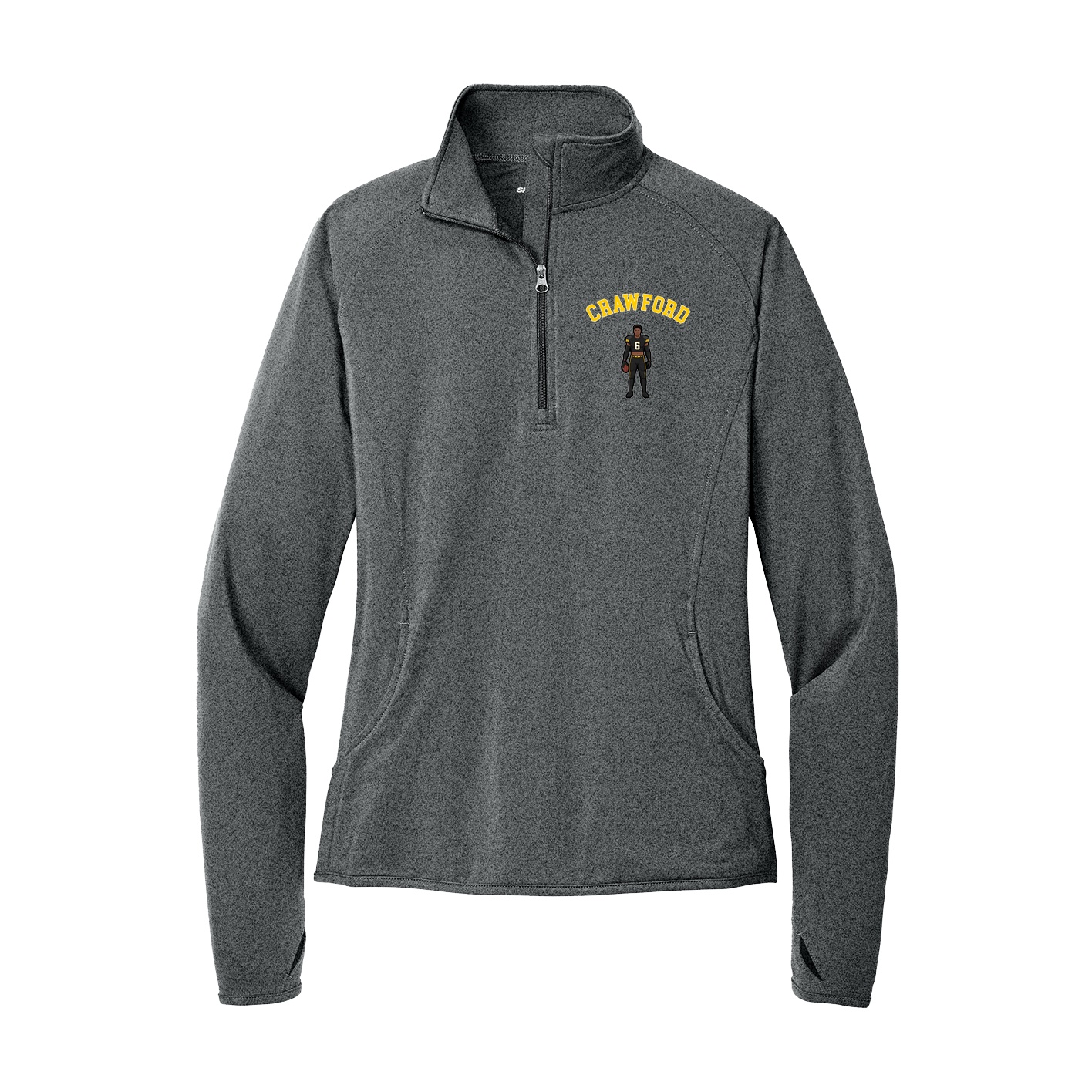 Women's Q-Zip Pullover — Shirsey Arch in Grey