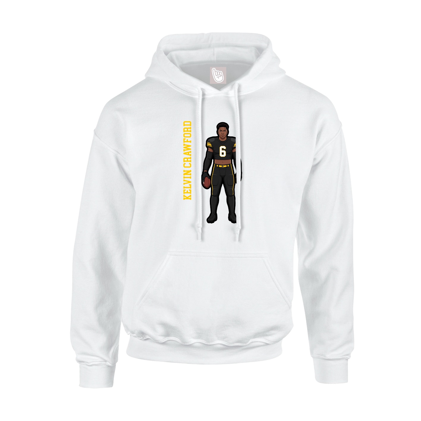 Hoodie — Name Vertical in White