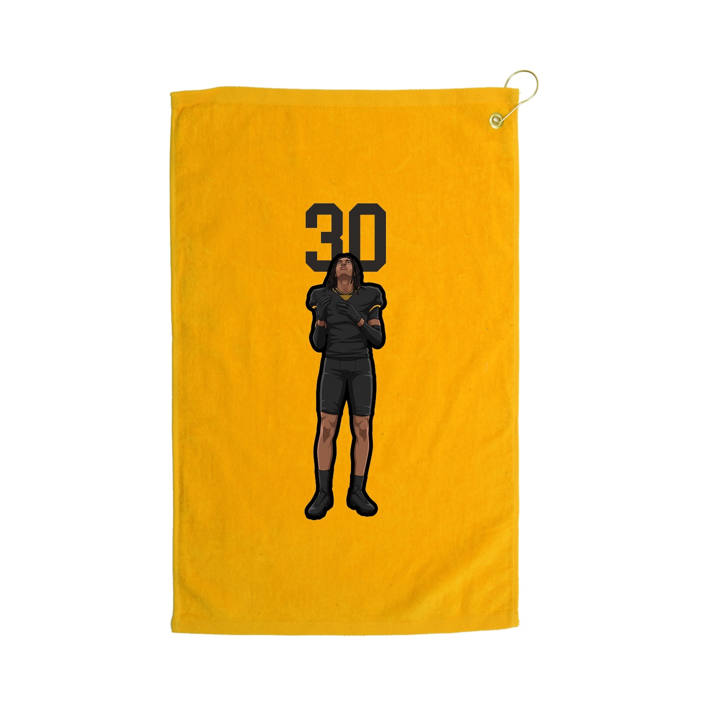 Golf Towel — Number Top in Gold