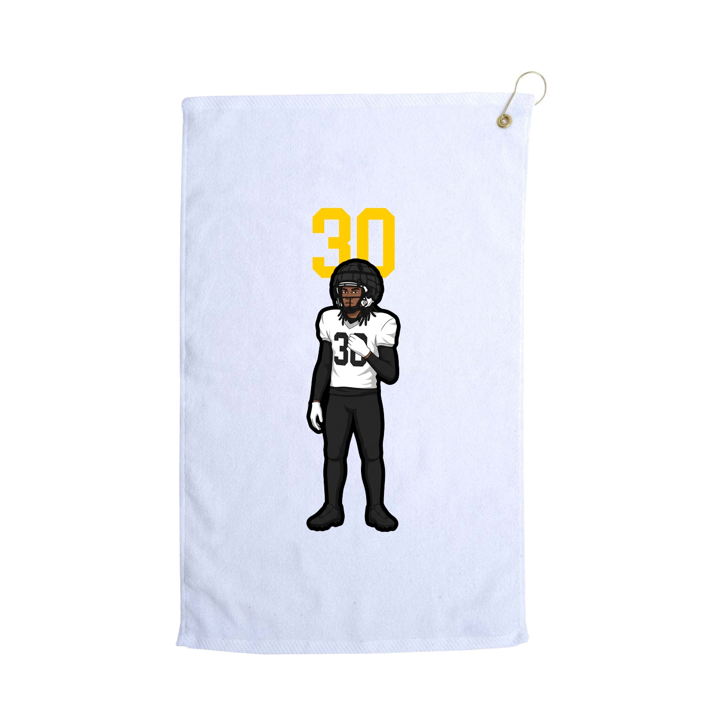 Golf Towel — Number Top in White