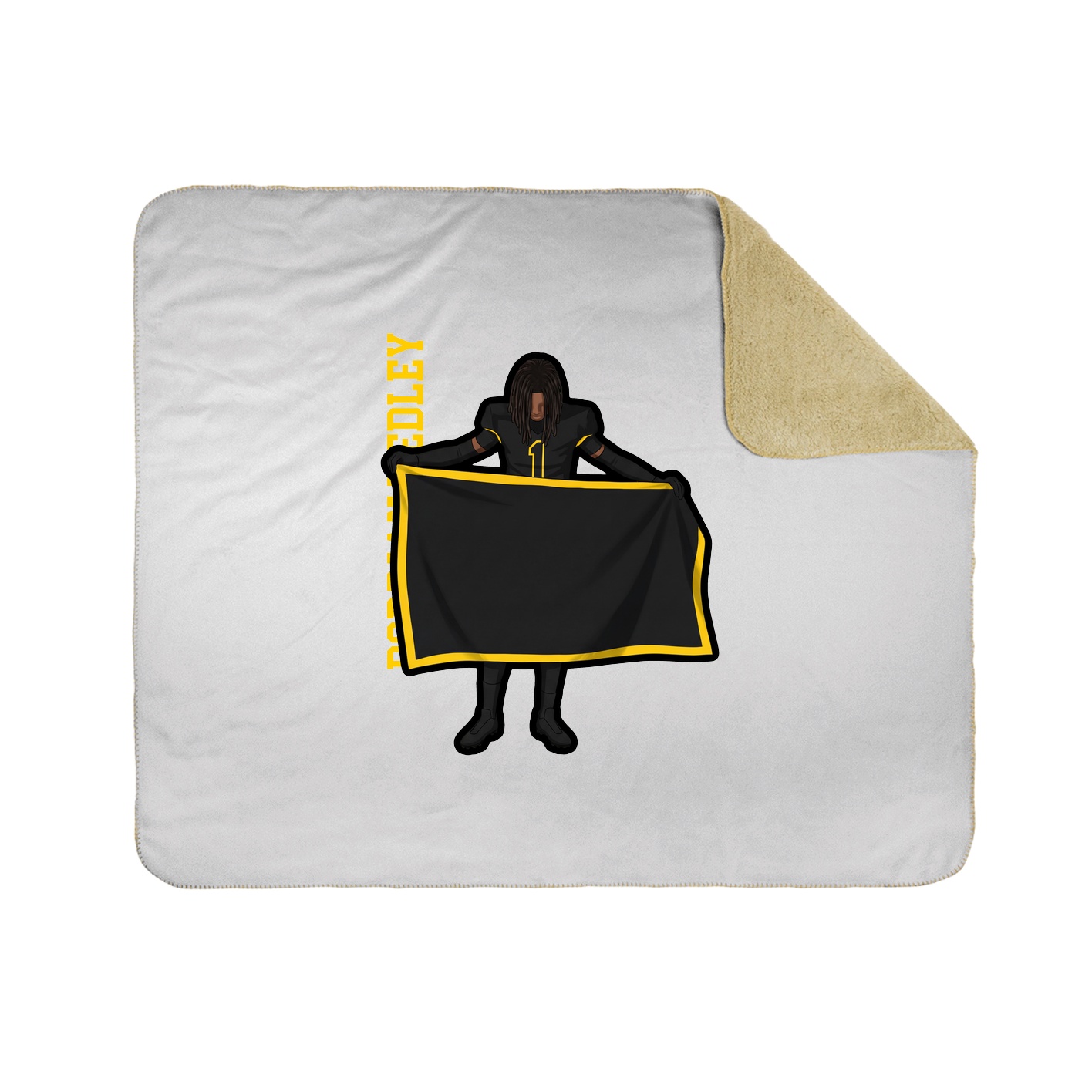 Throw Blanket — Name Vertical in White
