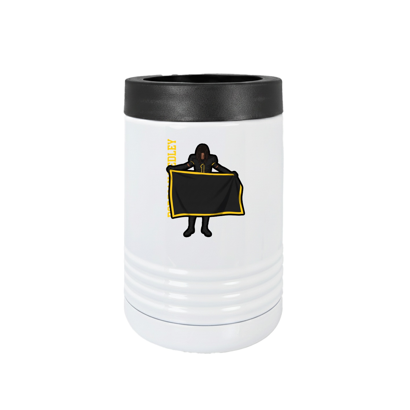 Beverage Holder — Name Vertical in White