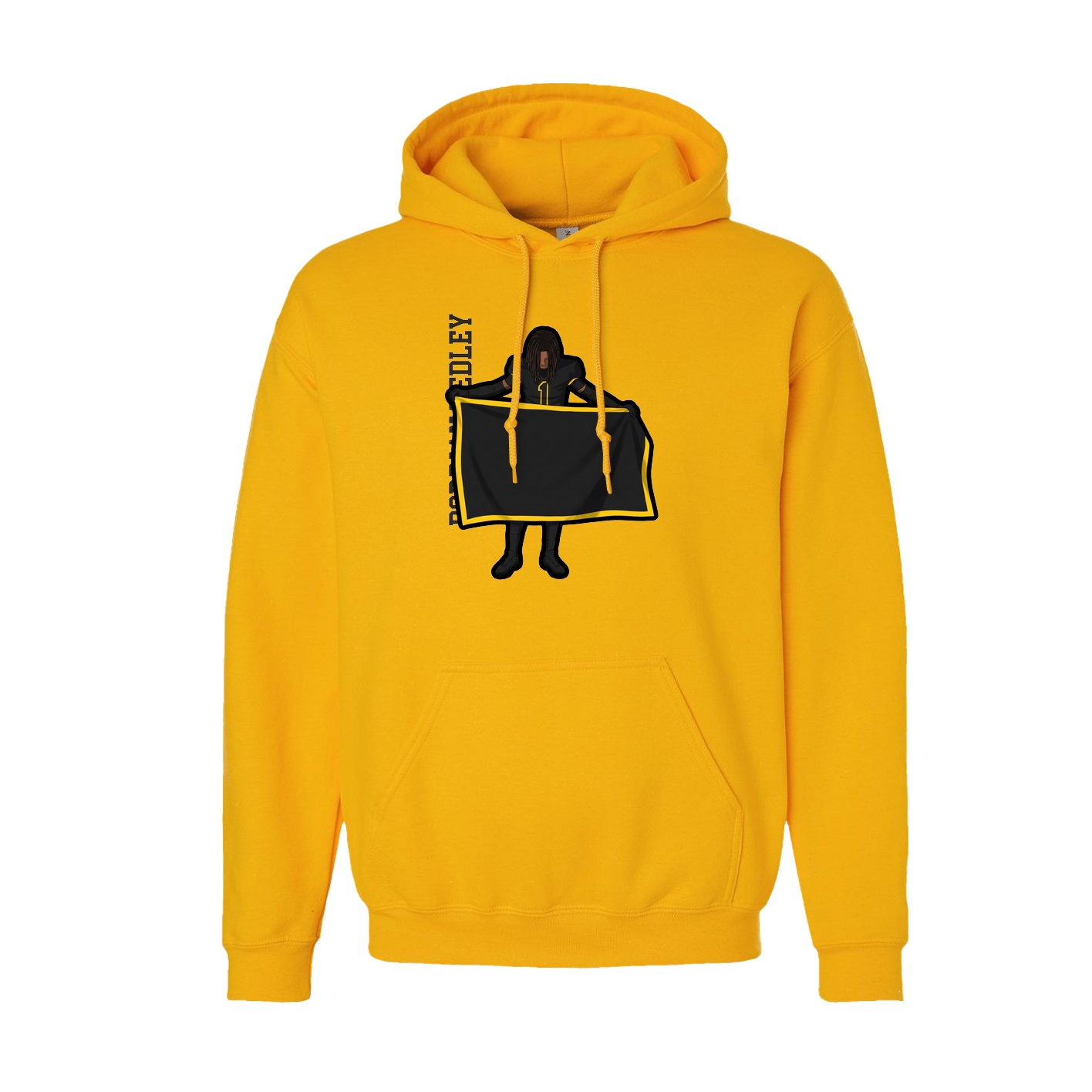 Youth Hoodie — Name Vertical in Gold