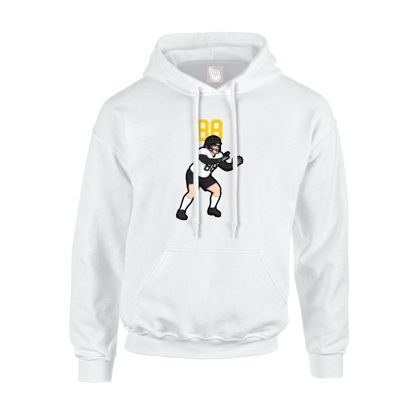 Youth Hoodie — Number Top in White