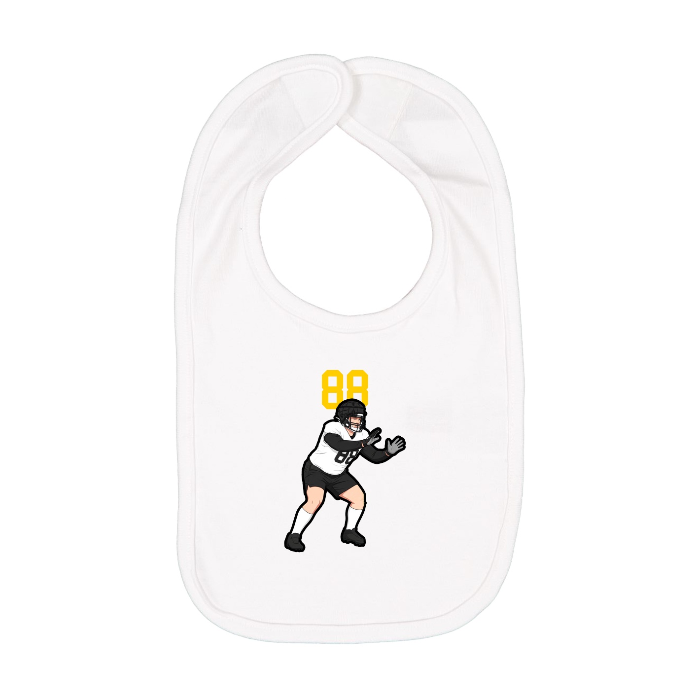 Infant Bib — Number Top in White