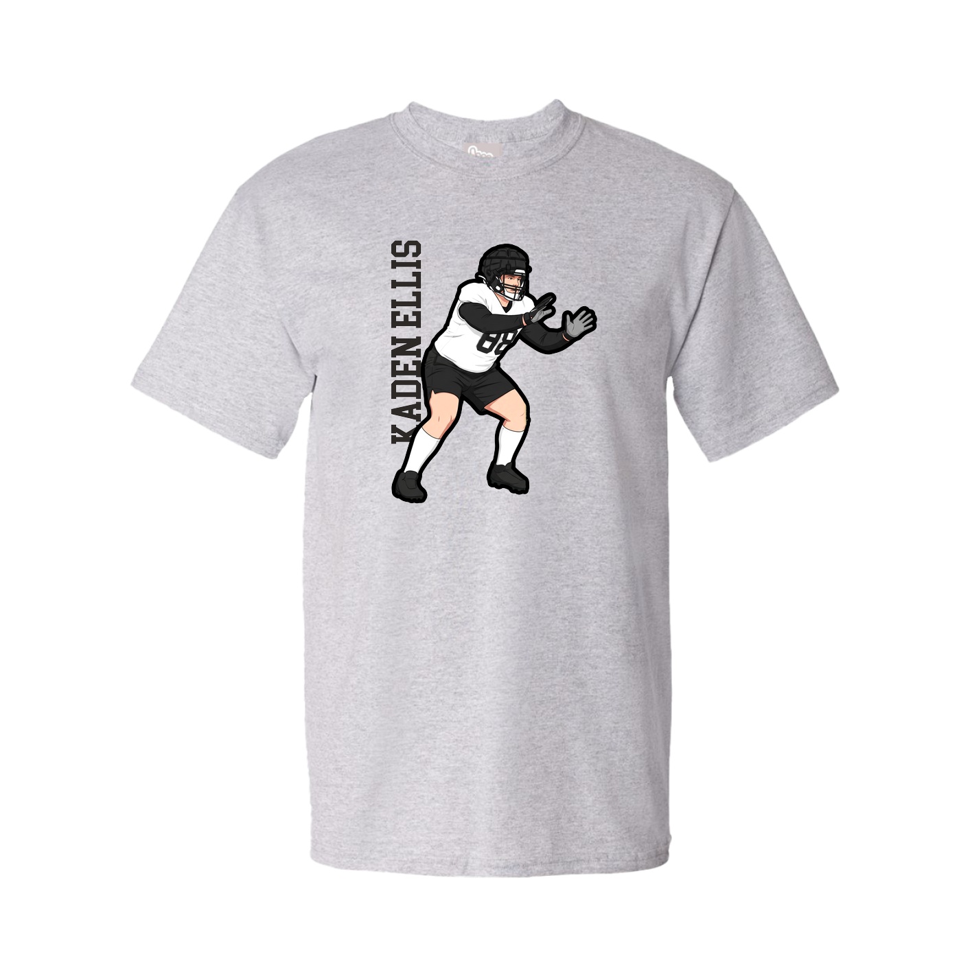 Tee — Name Vertical in Grey