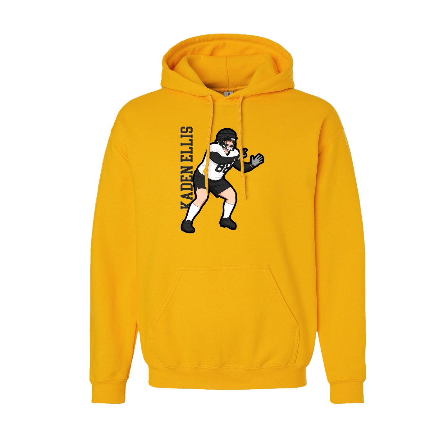 Youth Hoodie — Name Vertical in Gold