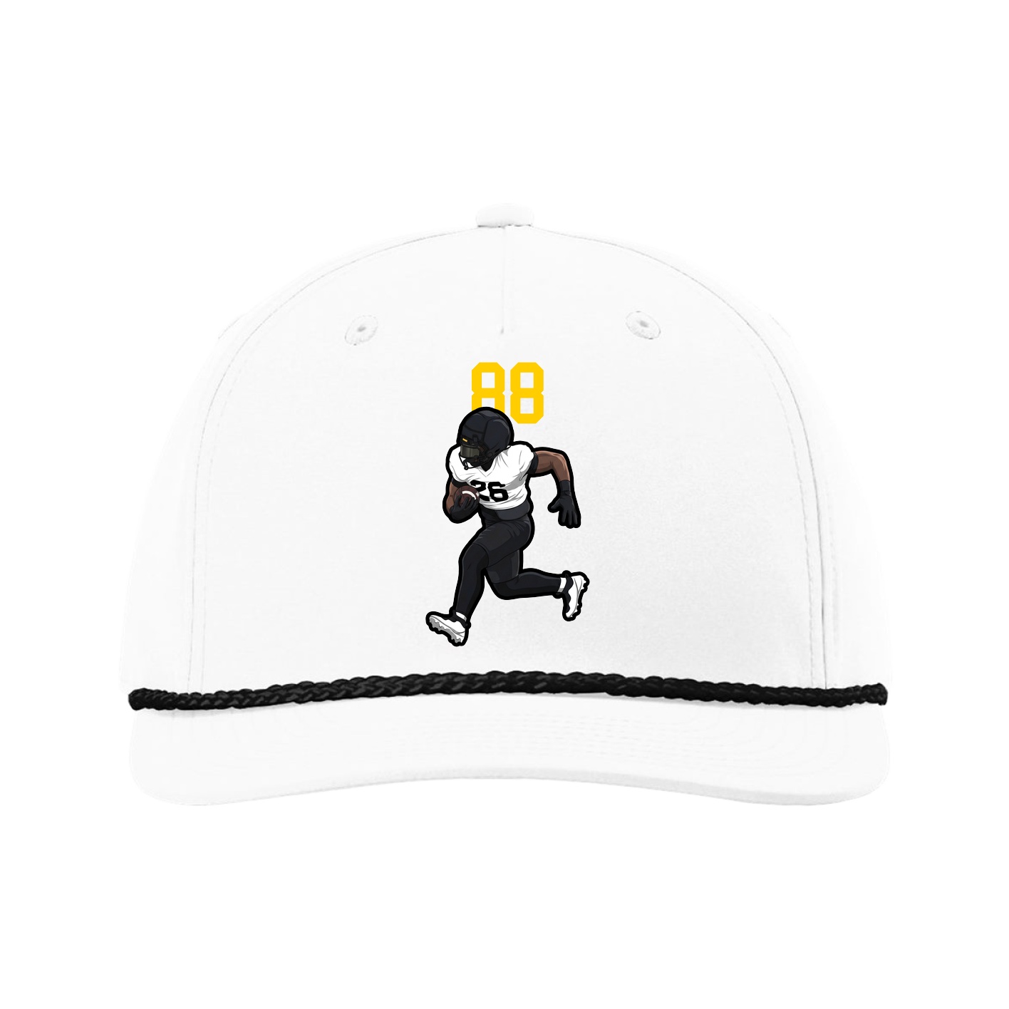 Five-Panel Classic Rope Cap — Number Top in White