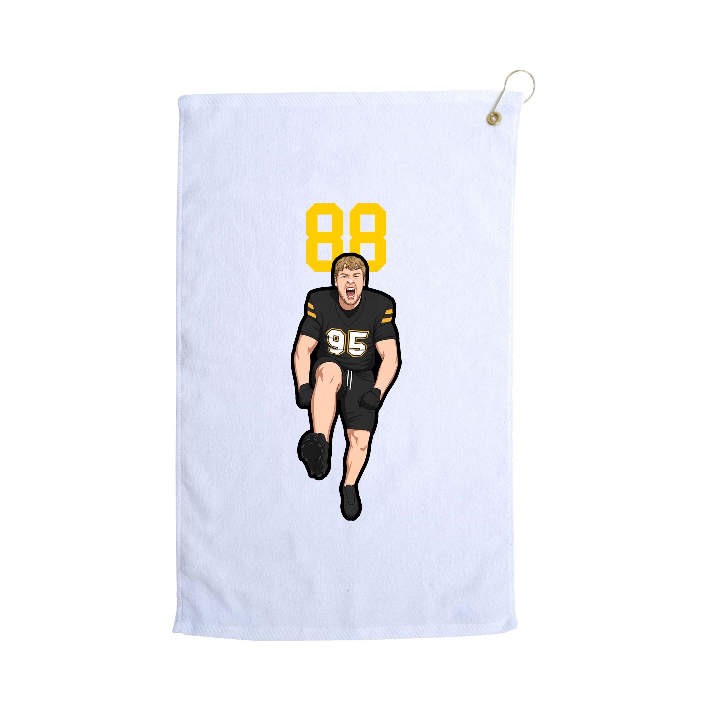 Golf Towel — Number Top in White