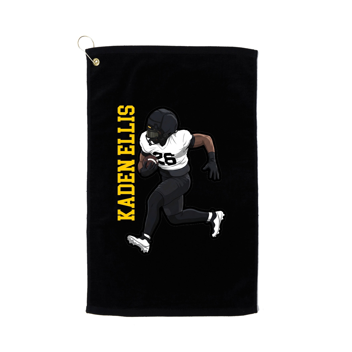 Golf Towel — Name Vertical in Black