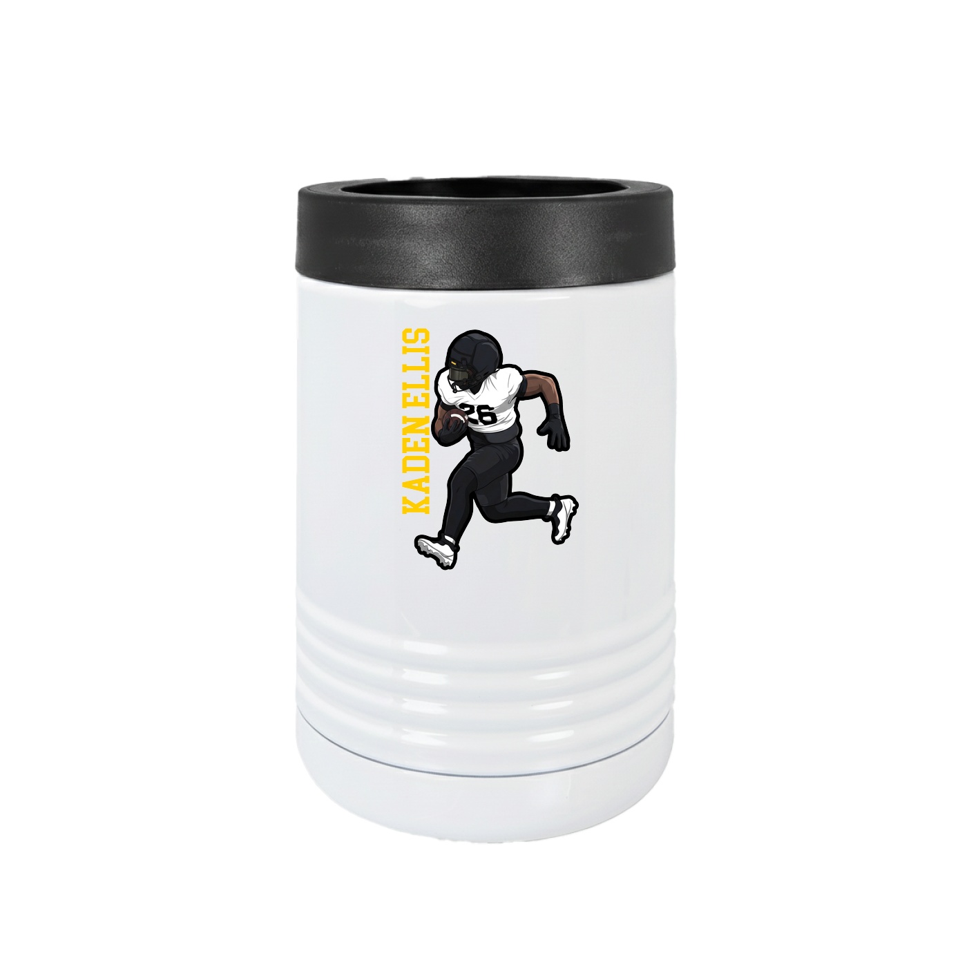 Beverage Holder — Name Vertical in White