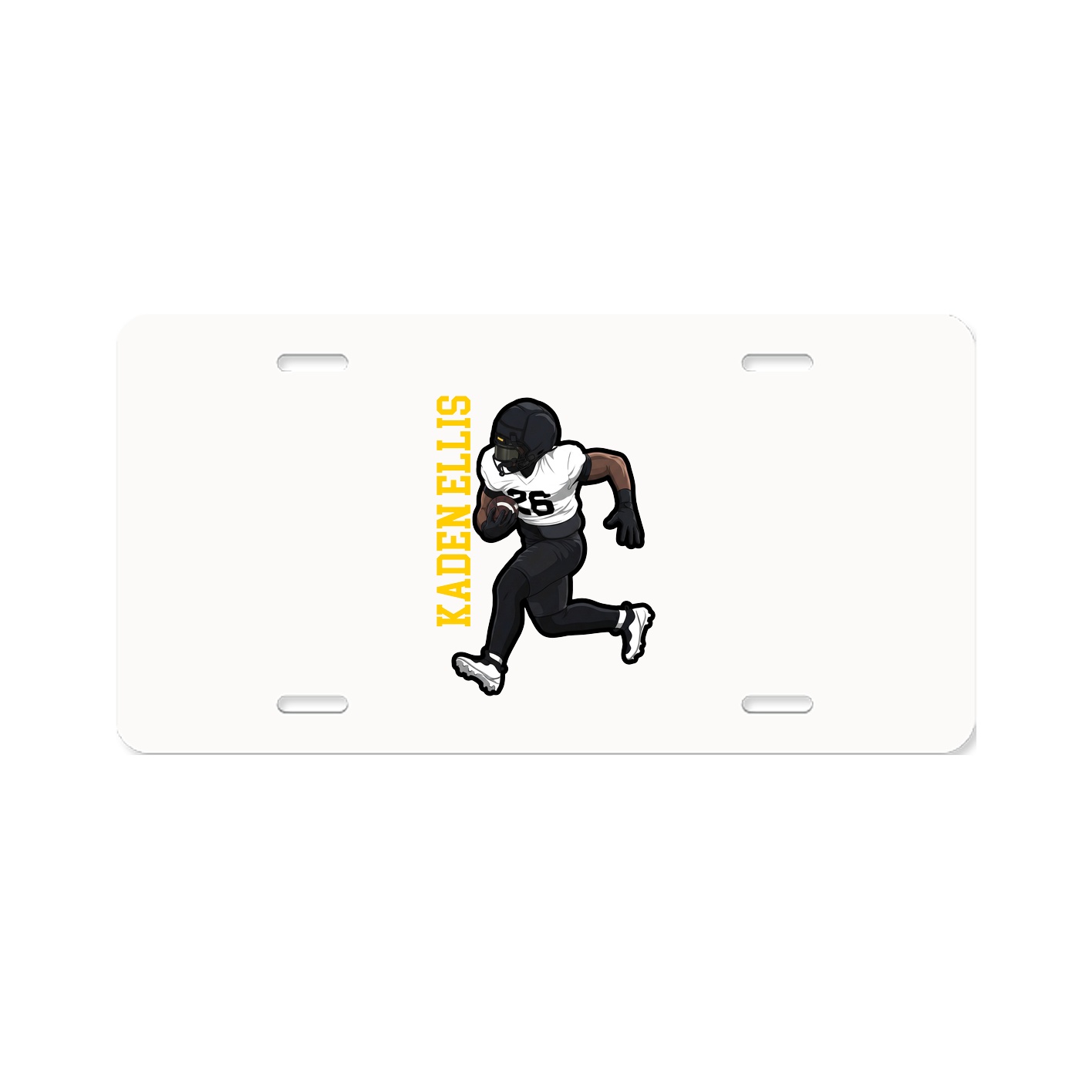 License Plate — Name Vertical in Classic