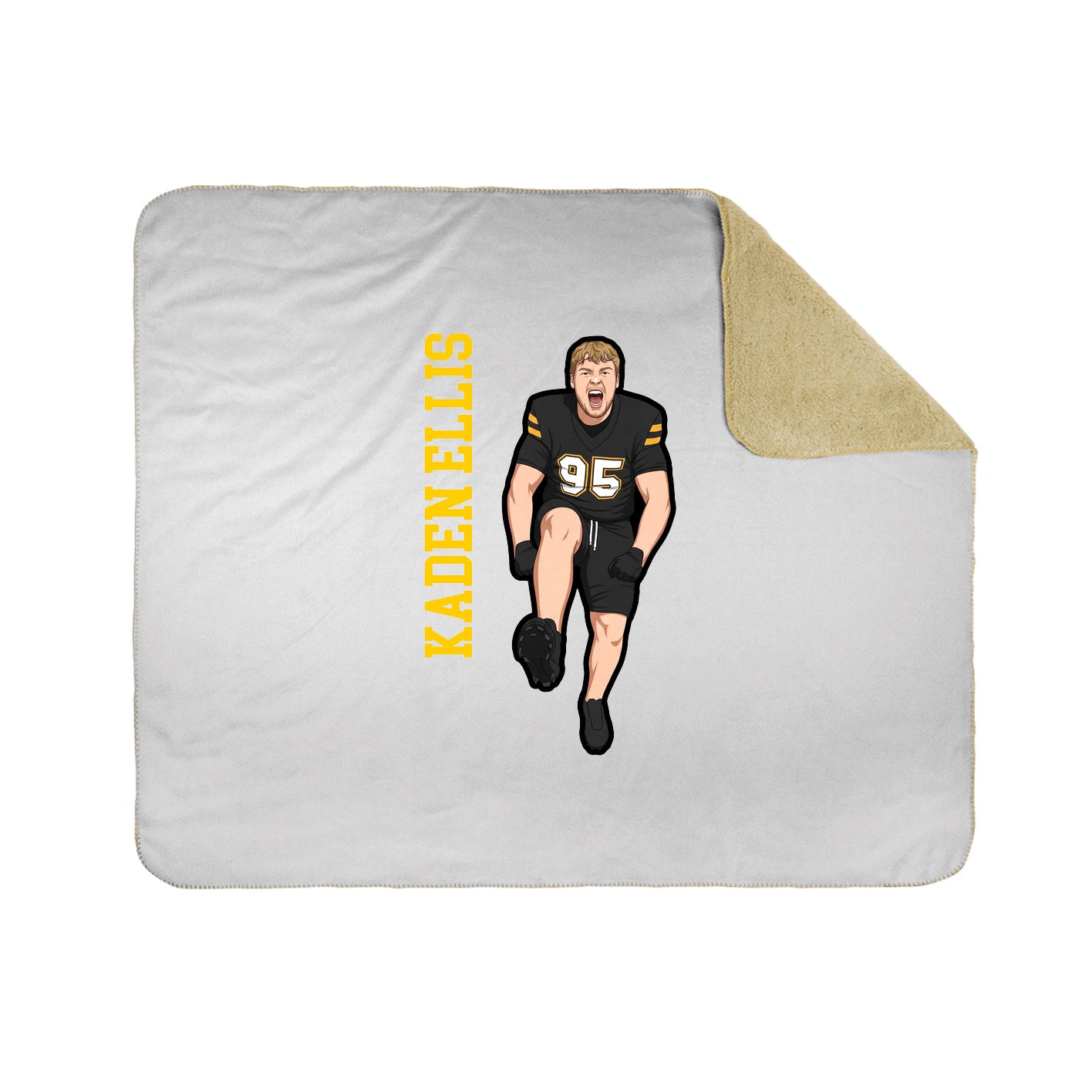 Throw Blanket — Name Vertical in White