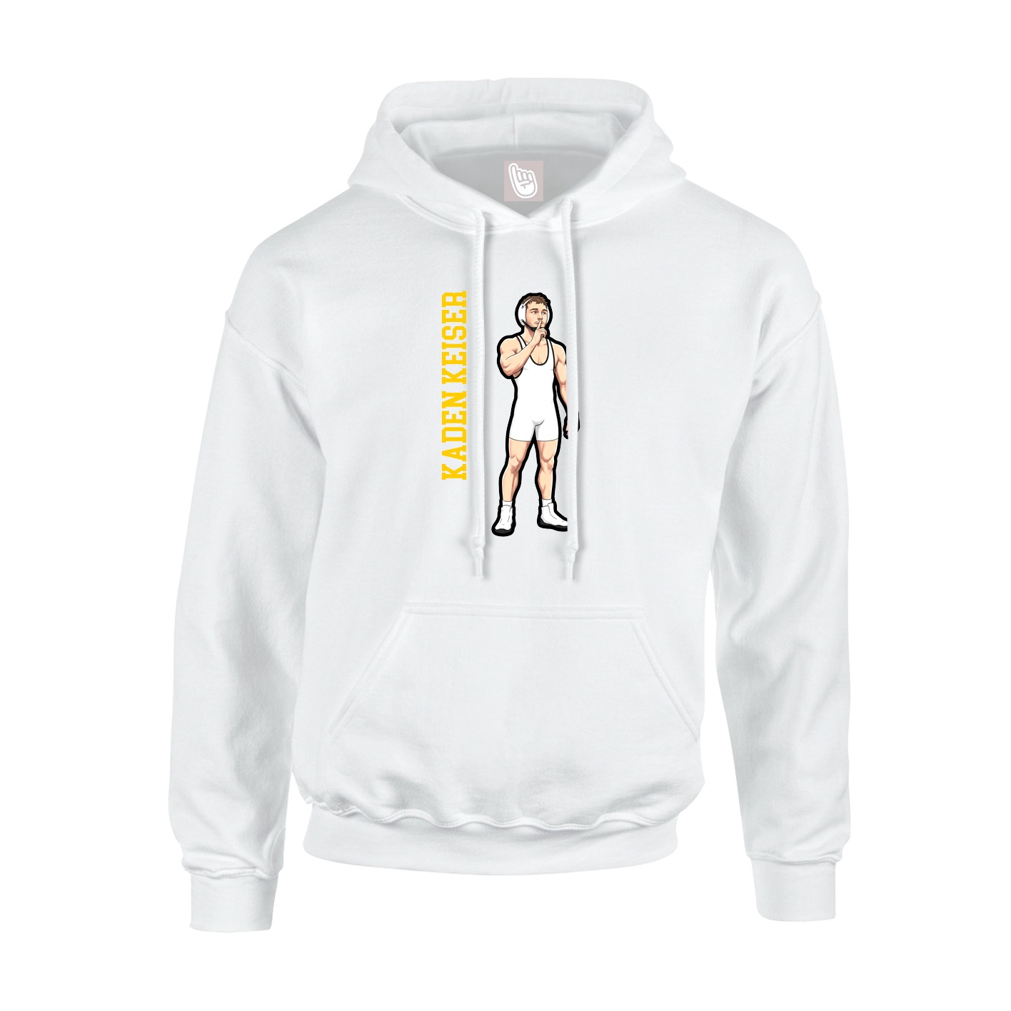 Youth Hoodie — Name Vertical in White