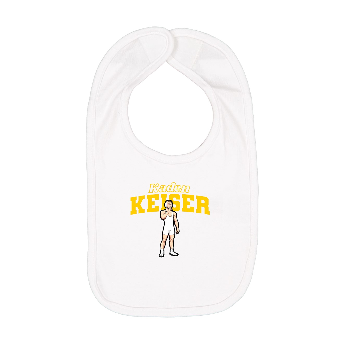 Infant Bib — Name Arch in White