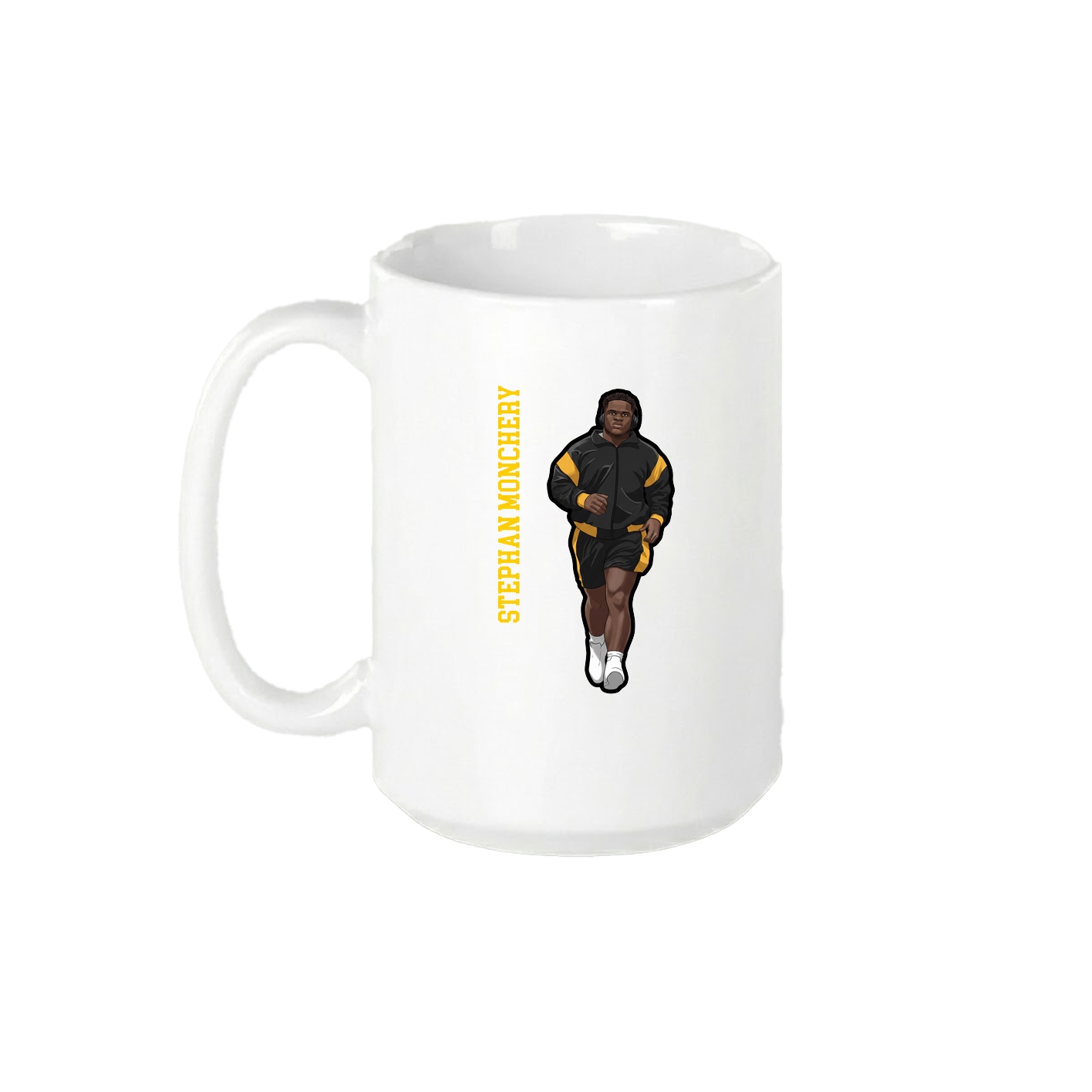15oz Coffee Mug — Name Vertical in White