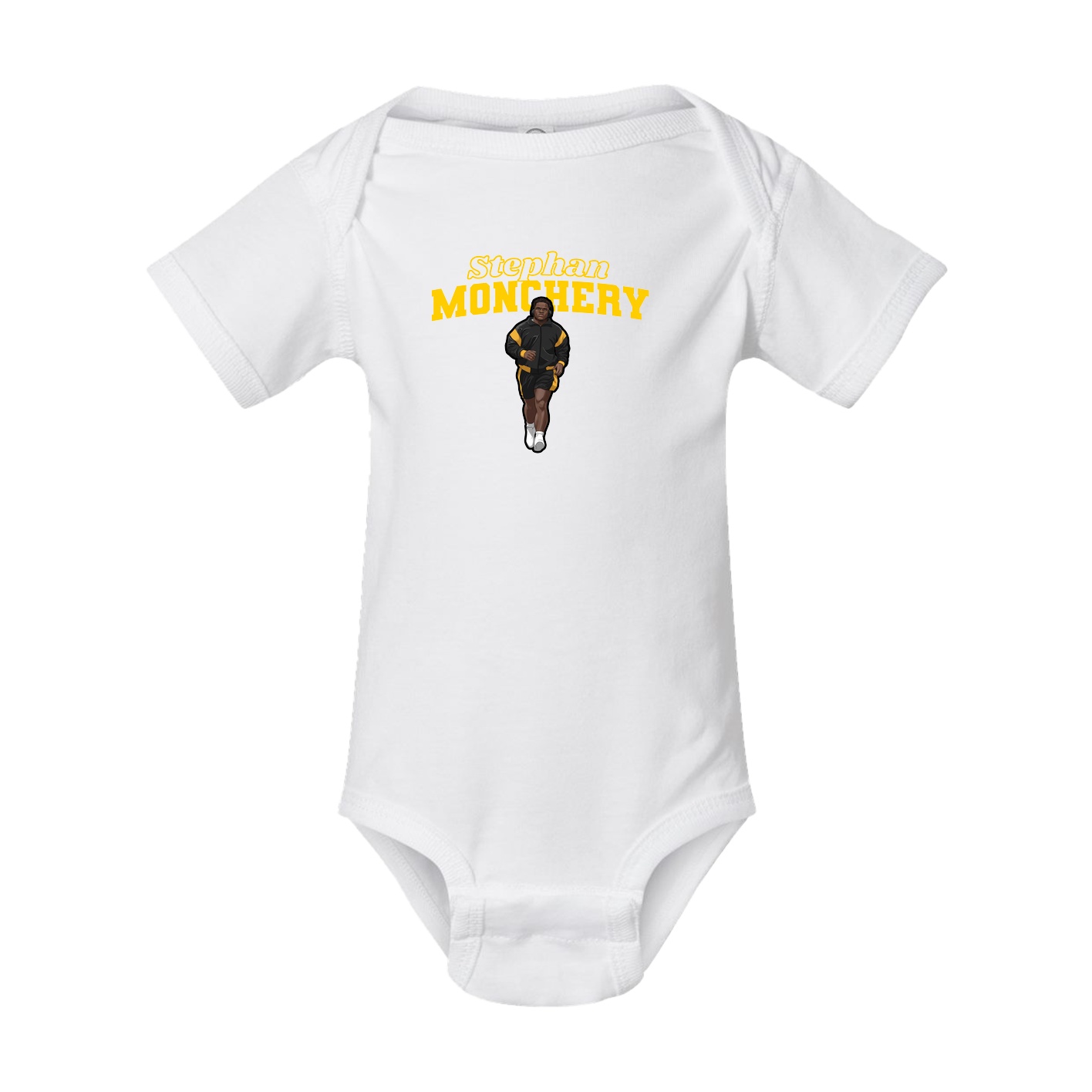 Baby Onesie — Name Arch in White