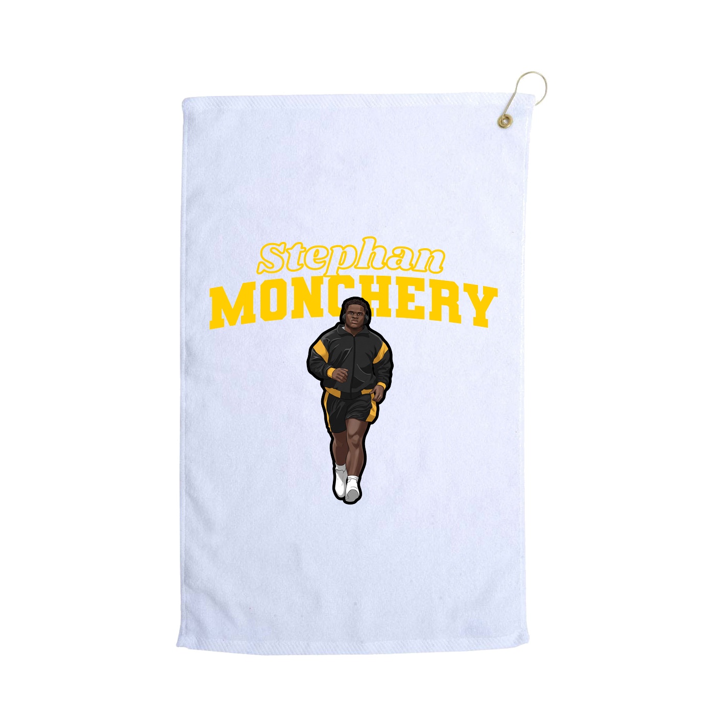 Golf Towel — Name Arch in White