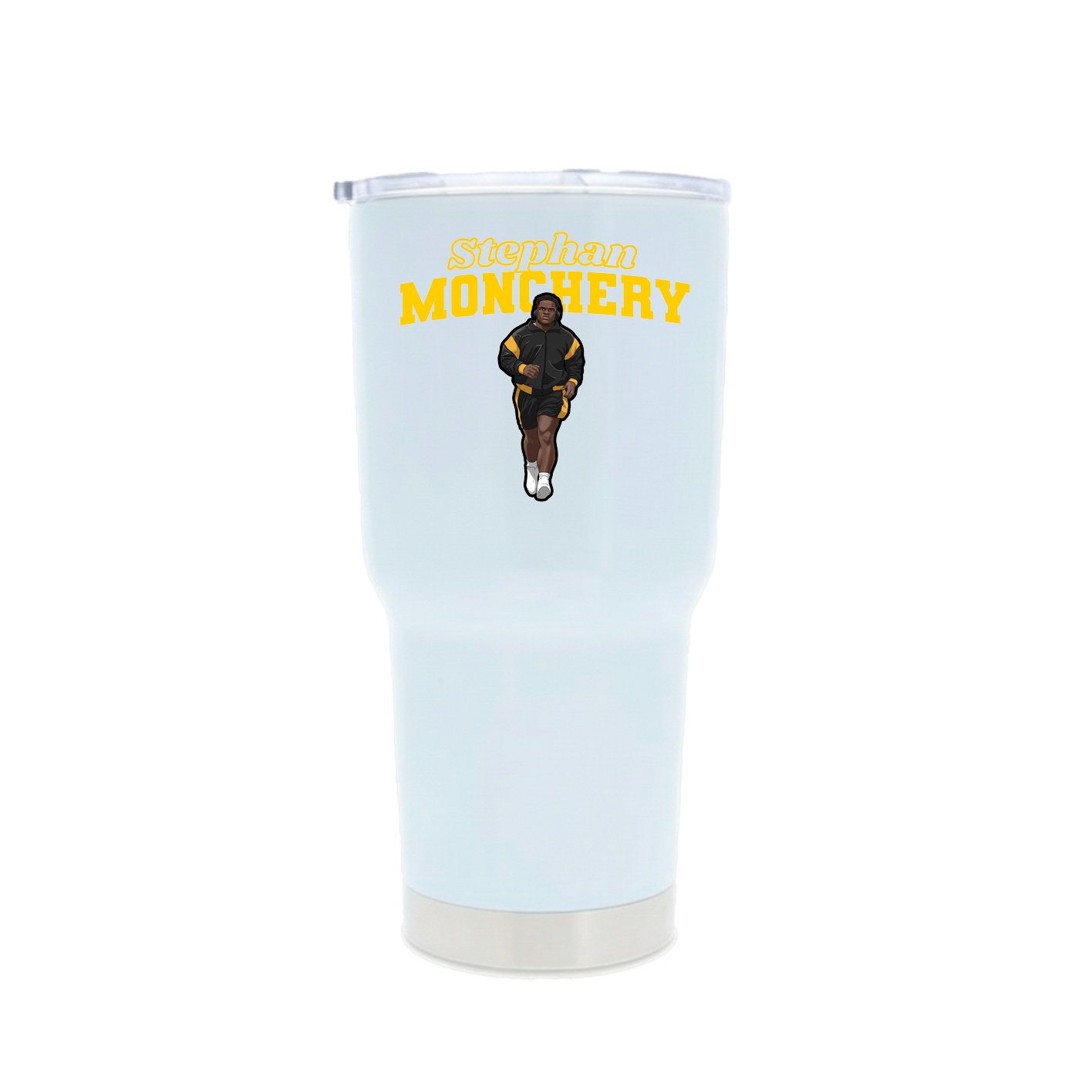 30oz Stainless Steel Tumbler — Name Arch in White