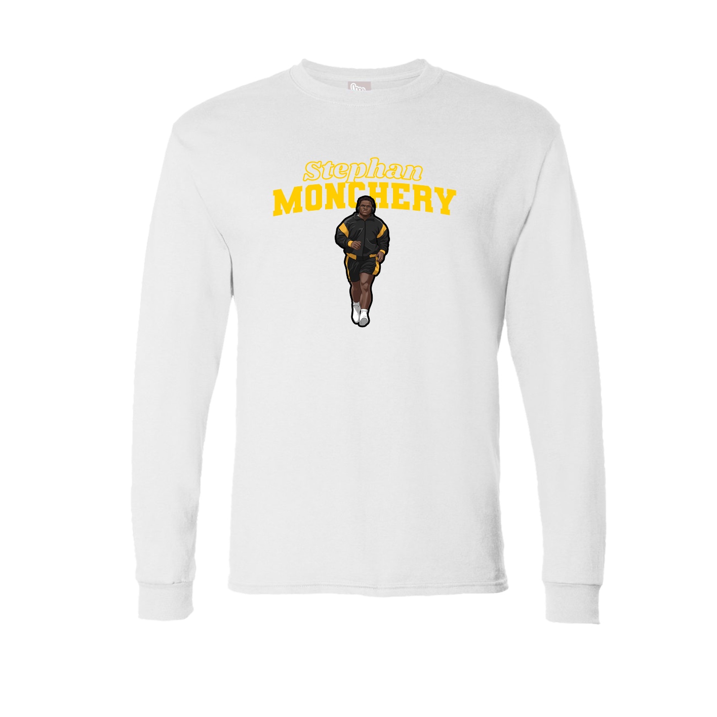 Long Sleeve Tee — Name Arch in White