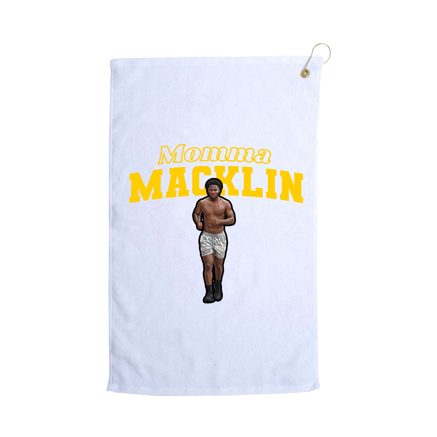 Golf Towel — Mothers Day Block in White