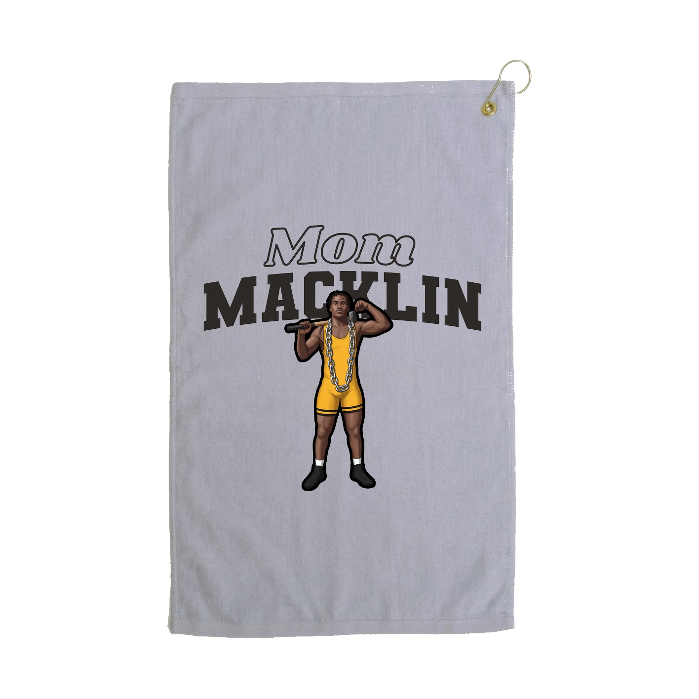 Golf Towel — Mothers Day Block in Grey