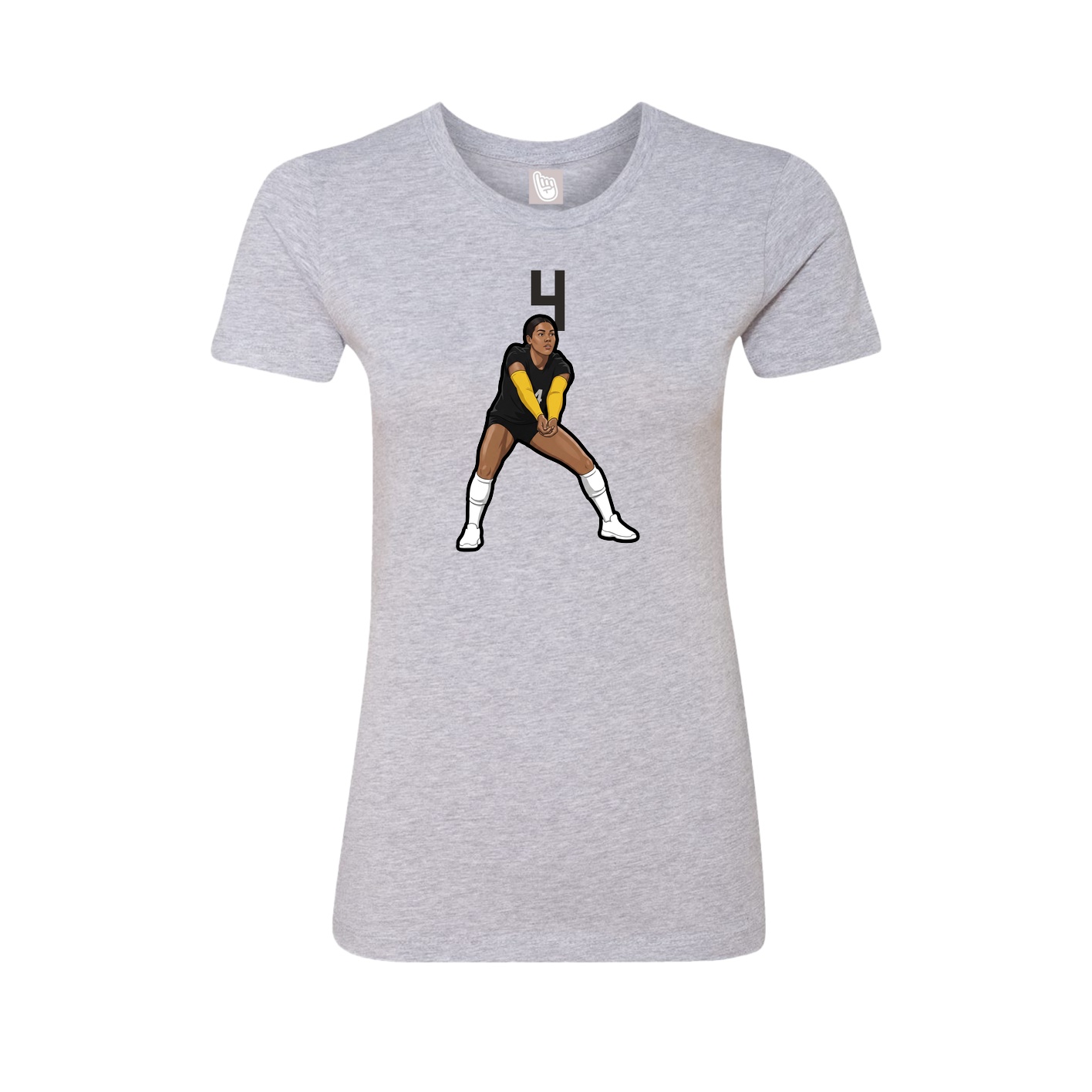 Fitted Women's Tee — Number Top in Grey