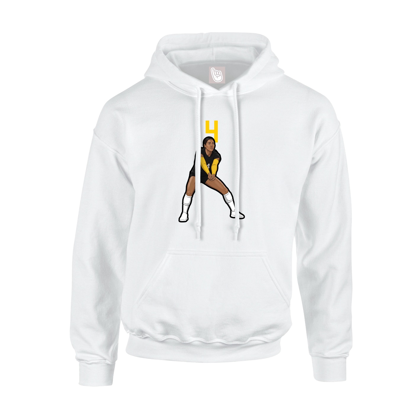 Youth Hoodie — Number Top in White