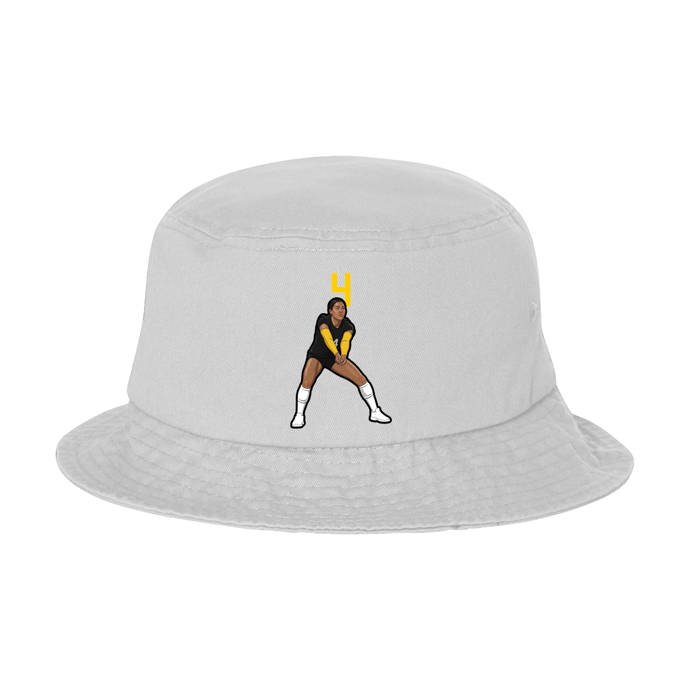Bucket Cap — Number Top in White