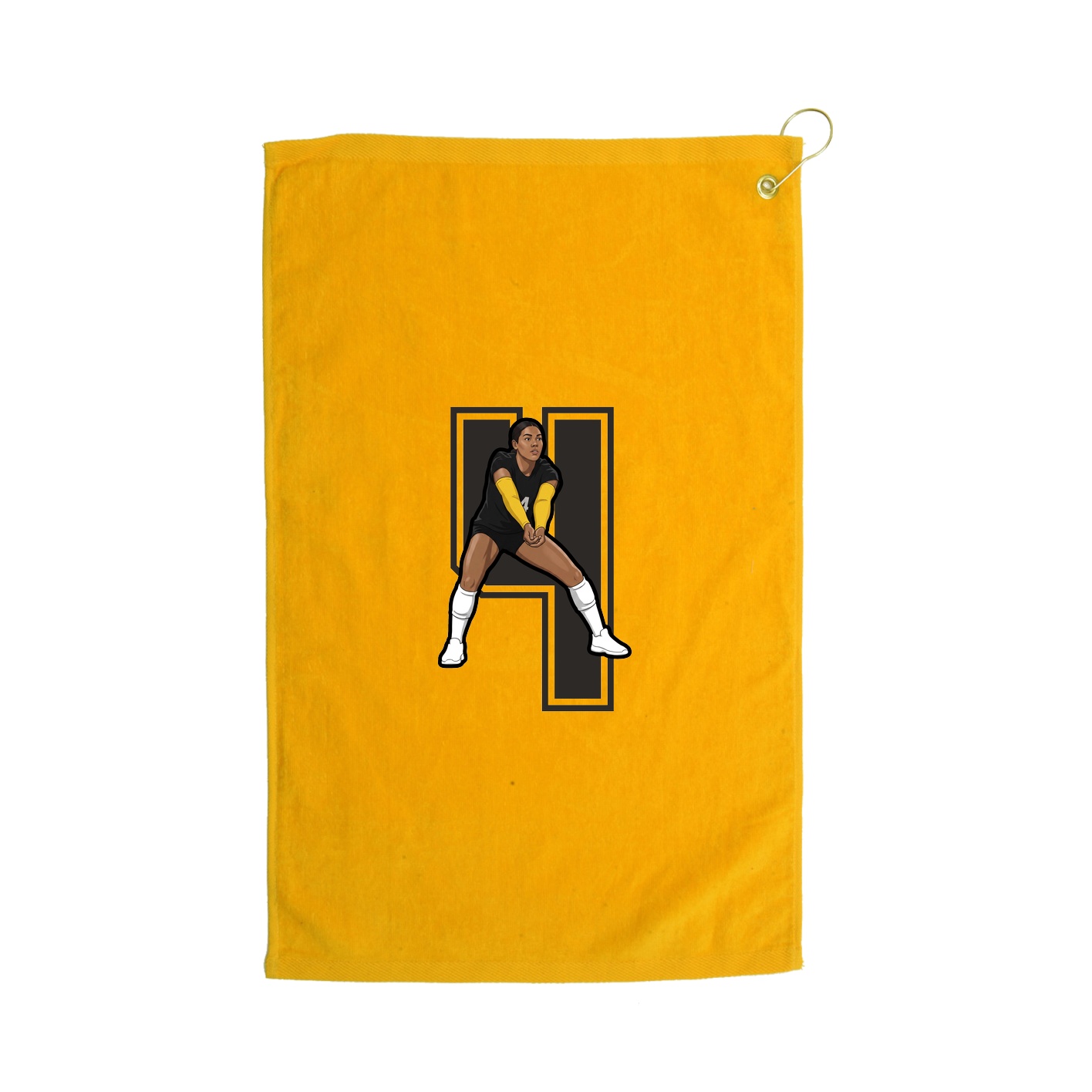Golf Towel — Number in Gold
