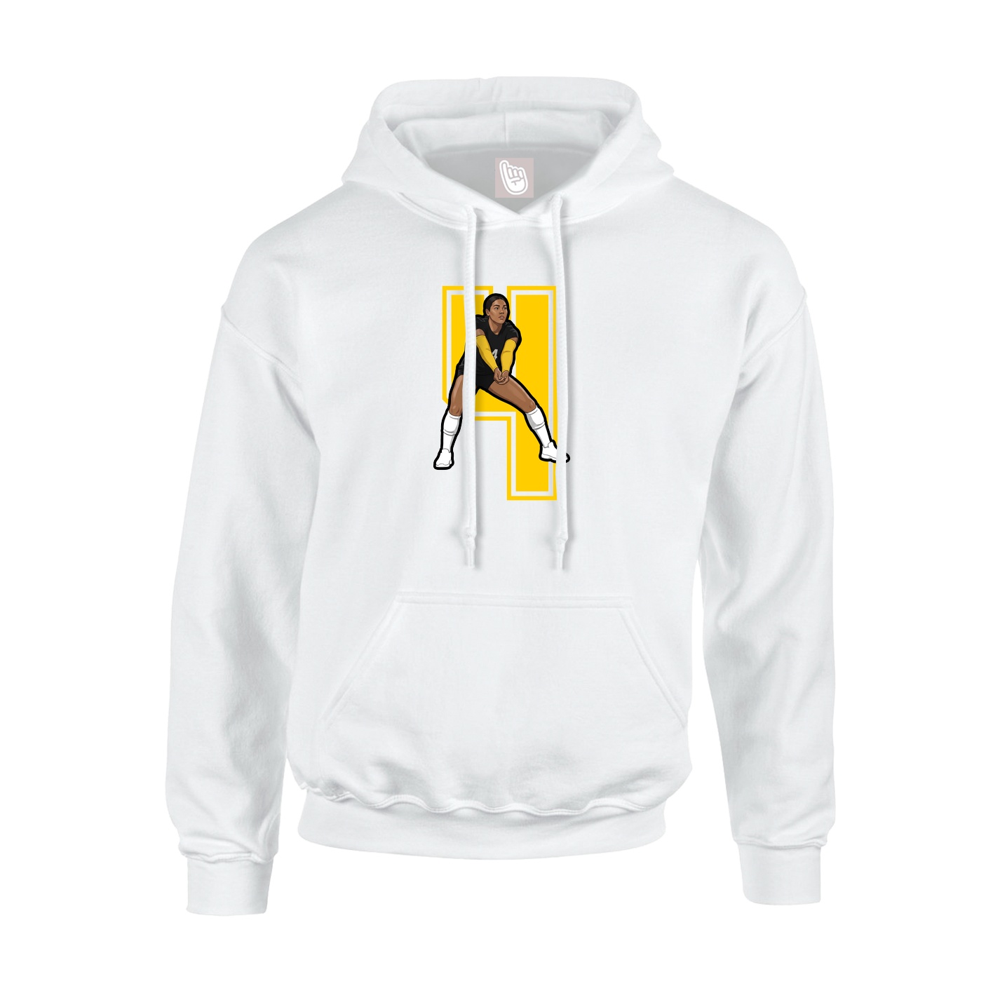 Youth Hoodie — Number in White