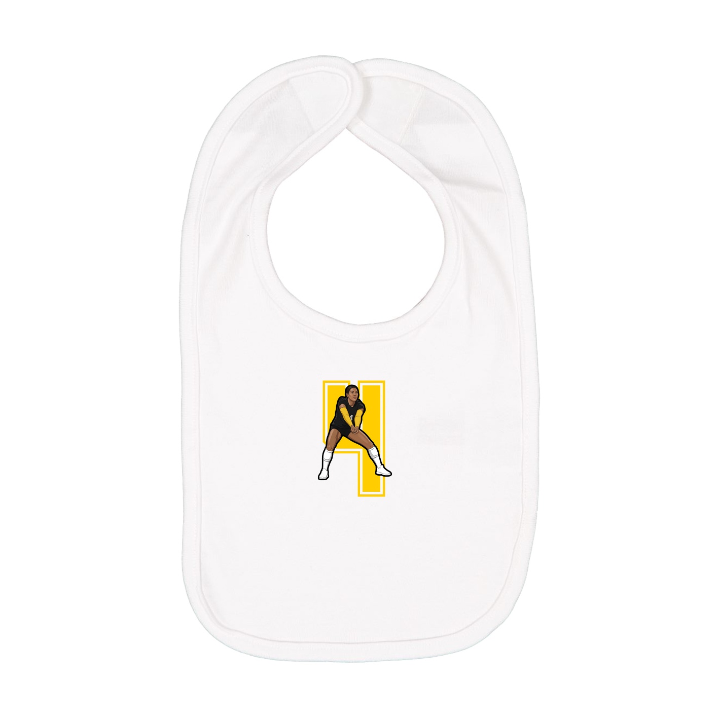 Infant Bib — Number in White