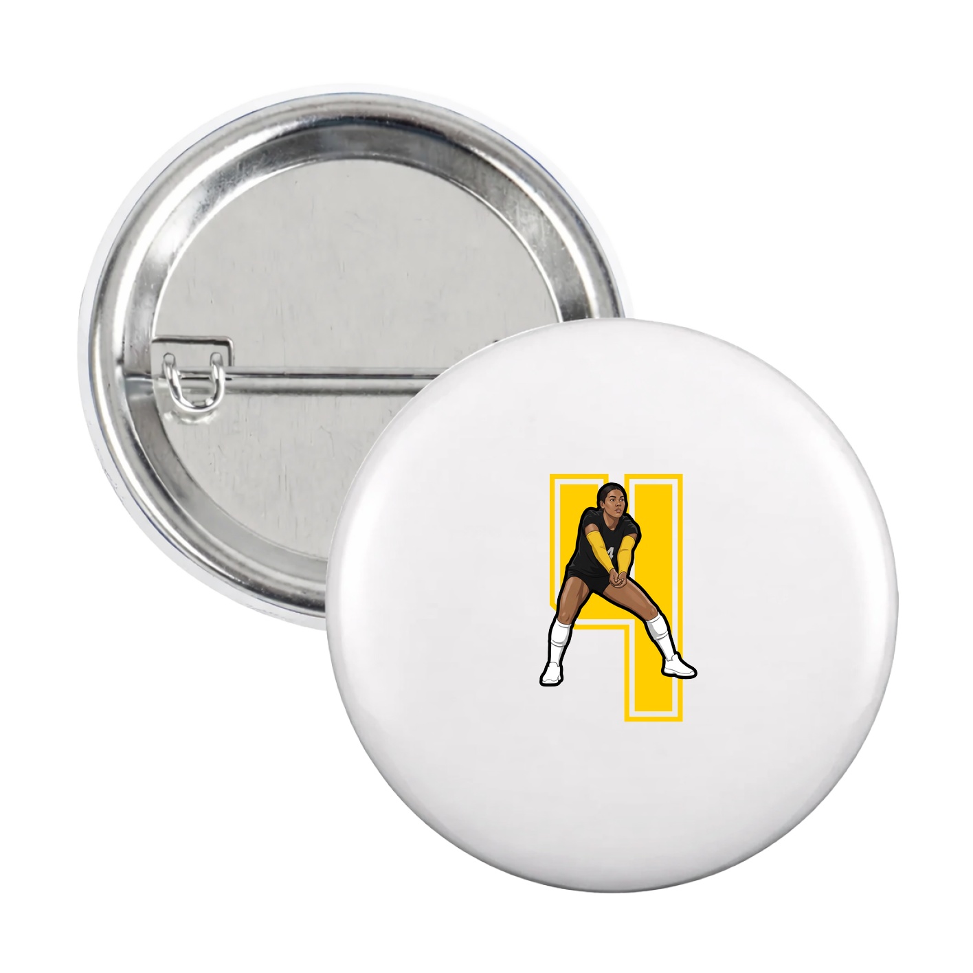 Game Day Button — Number in White