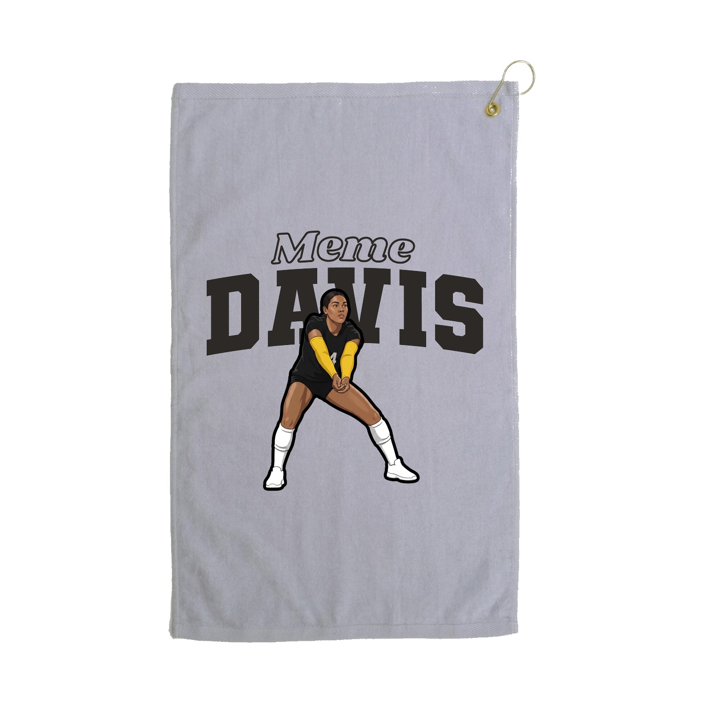 Golf Towel — Name Arch in Grey