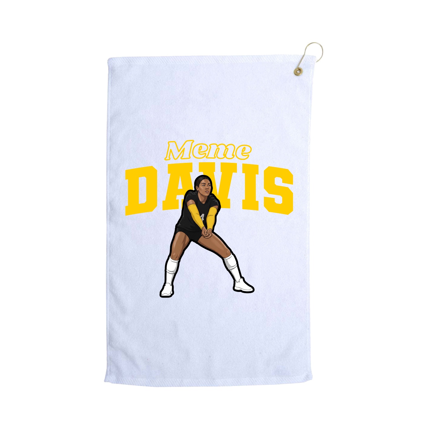 Golf Towel — Name Arch in White