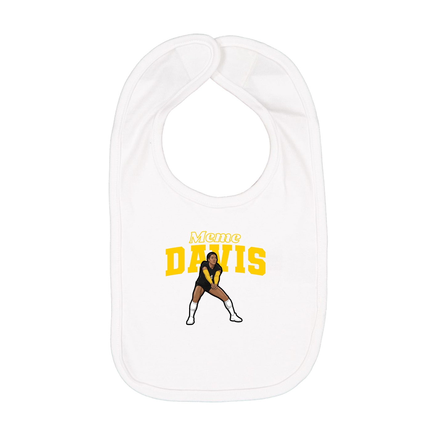 Infant Bib — Name Arch in White