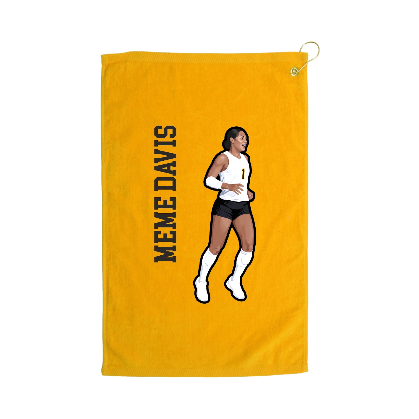 Golf Towel — Name Vertical in Gold