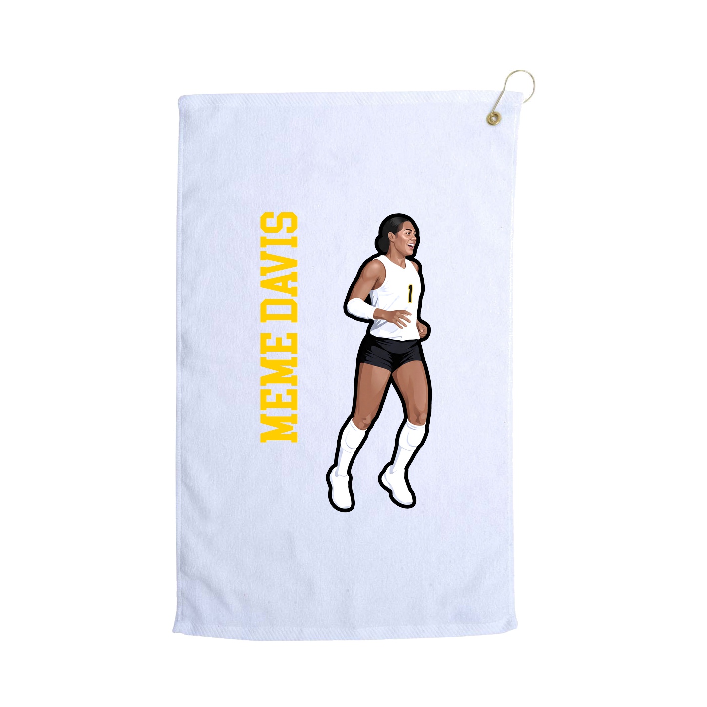 Golf Towel — Name Vertical in White